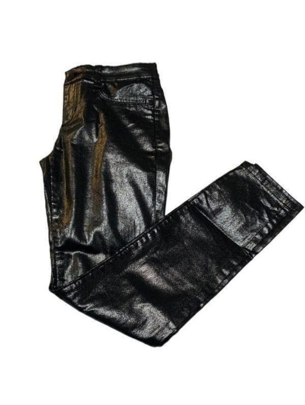 Sneak Peek Metallic Silver Skinny Pants